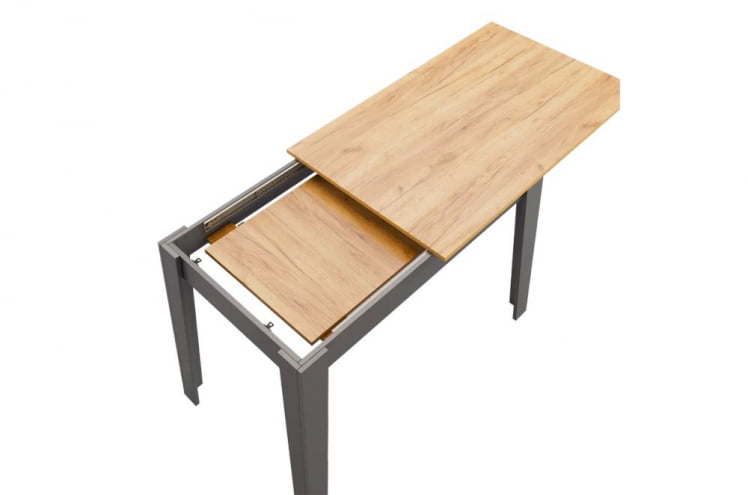 Стол обеденный раздвижной Цезарь дуб крафт золотой/графит_2