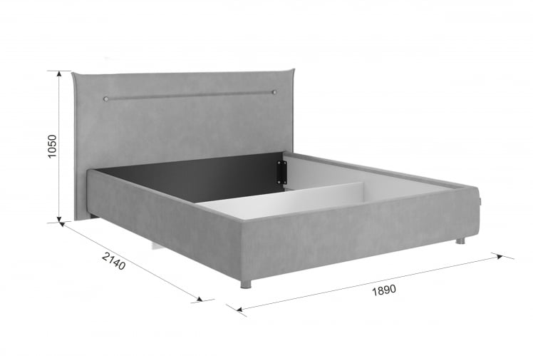 Кровать 1.6 Альба с подъем. механизмом ZP.KM1.6-15 сосна (велюр)_1
