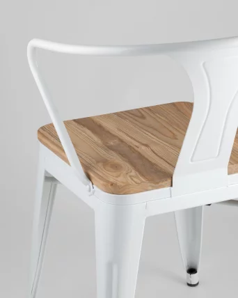 Стул с подлокотниками ТОЛИКС АРМ ВООД Белый / TOLIX ARM WOOD_7