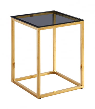 Журнальный стол ТАУН 40x40 Золото (стекло smoke)_0