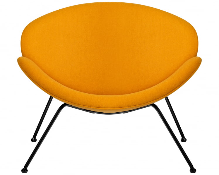 Кресло дизайнерское DOBRIN EMILY (желтая ткань AF13, черное основание)_5