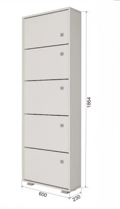 Обувница 5 без зеркала Пайн ПП 8 Дуб Ривьера Бетон Пайн_1