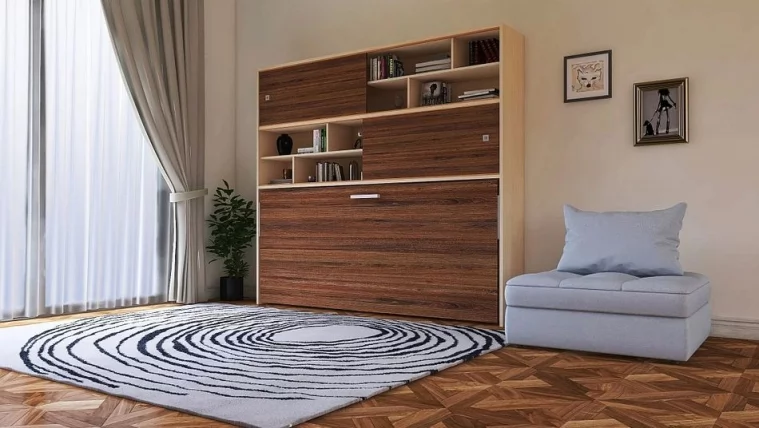 Кровать-трансформер Смарт 3 с полками Ясень шимо темный_1