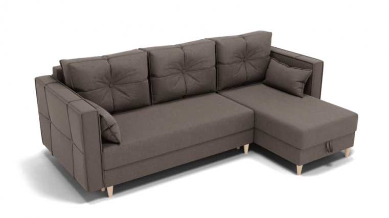 Диван Консул-2 НПБ угол левый/правый (ЗР) Цвет фасада: Серо коричневый; Тип: Левый/правый; Материал фасада: Металл/Велюр_0