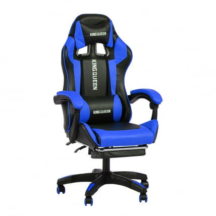 Кресло 1206 KINGQUEEN цвет черный/синий с массажем 1206-black-blue-mass_0