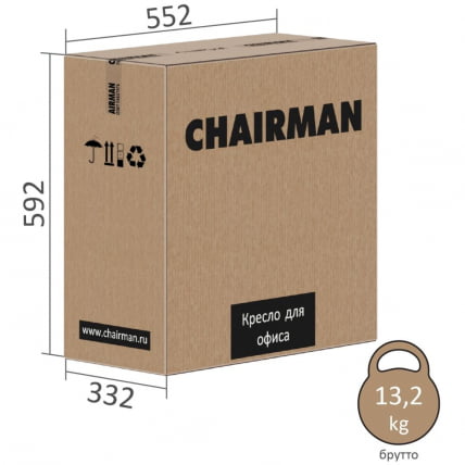 Кресло руководителя Chairman 590 ткань/сетка Черный_6