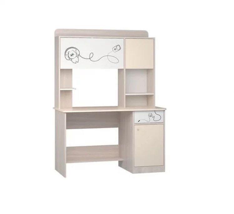 Стол компьютерный Котофей Ясень шимо светлый Вайс Белый_0