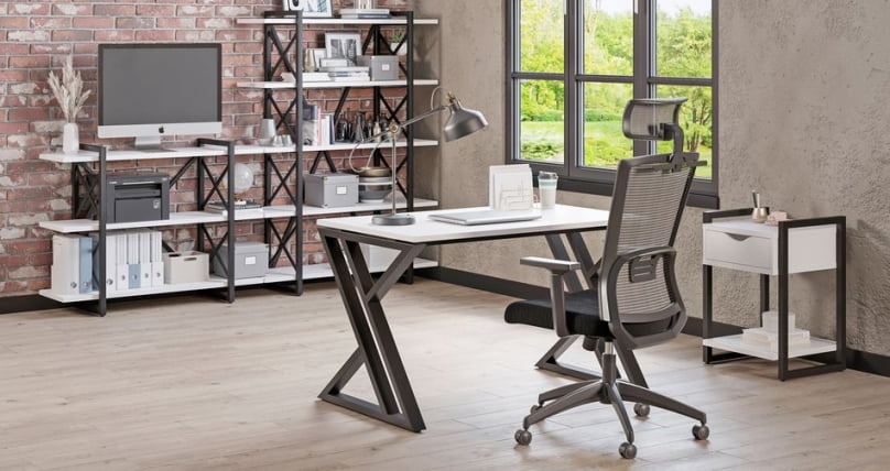 Стеллаж на регулируемых опорах - 5 полок LOFT VR.L-MST.O-5.8 Металл черный Белый Бриллиант_1