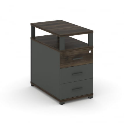 Тумба приставная с 3-мя ящиками и надставкой CONCEPT CN.TGP-001 B/W Дуб Мали Антрацит_0