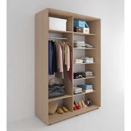 Шкаф-купе 3-х дверный Акцент-Дуэт Д 1400х600 Дуб молочный_1