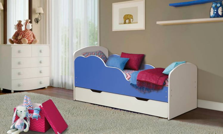 Кровать детская ОБЛАКА №2 700*1400 Белый/Желтый_0