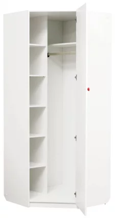 Шкаф угловой Радуга с зеркалом Оранжевый/Белый_1