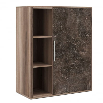 Шкаф средний с вертикальной нишей B-TONE BTN36151042 Вяз Бетон темный_0