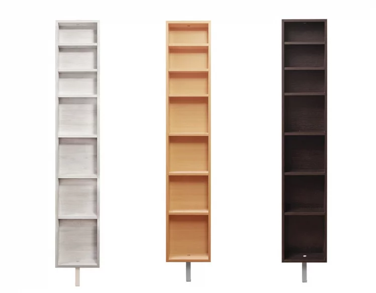 Поворотный шкаф в белом глянцевом стекле Зум Шелф Венге_2