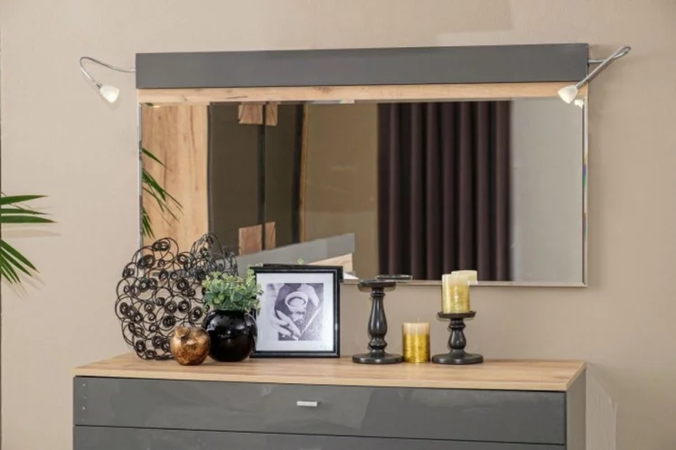 Комод 1200 с 4 ящиками и зеркалом Фиджи 011 Дуб Золотой Антрацит_10