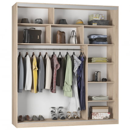 Шкаф-купе B-220х200х60-1(ДКМ-D7D7D7)_1