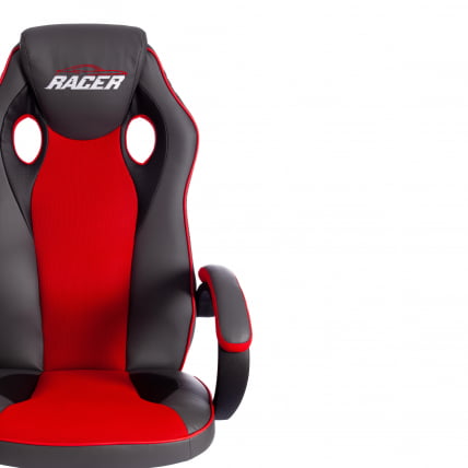 Кресло RACER GT new кож/зам/ткань, металлик/красный, 36/08_5