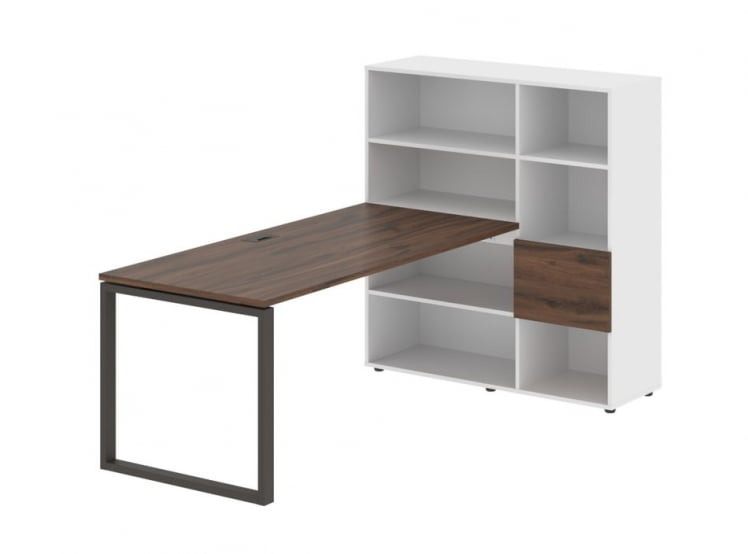 Рабочая станция EDIS EQRST 1217 Дуб Денвер темный Мокко Белый_0