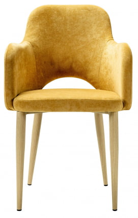 Кресло Ledger К желтый/нат.дуб_1