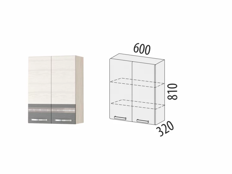 Шкаф кухонный Графит 74.06 Сосна Астрид /Ваниль/Графит_1