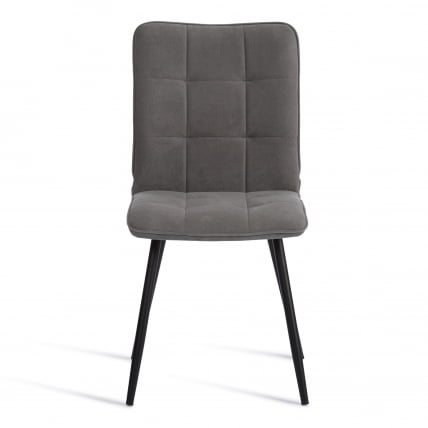 Стул обеденный Bari флок , 46х55х89, серый/черный, 29_4