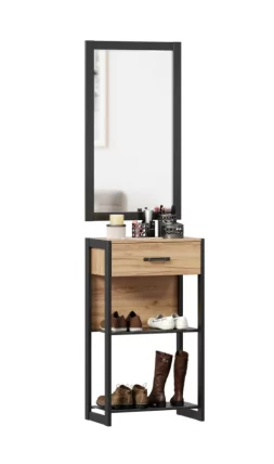 Тумба с зеркалом Техно ЛД 01 Дуб Золотой Черный_2