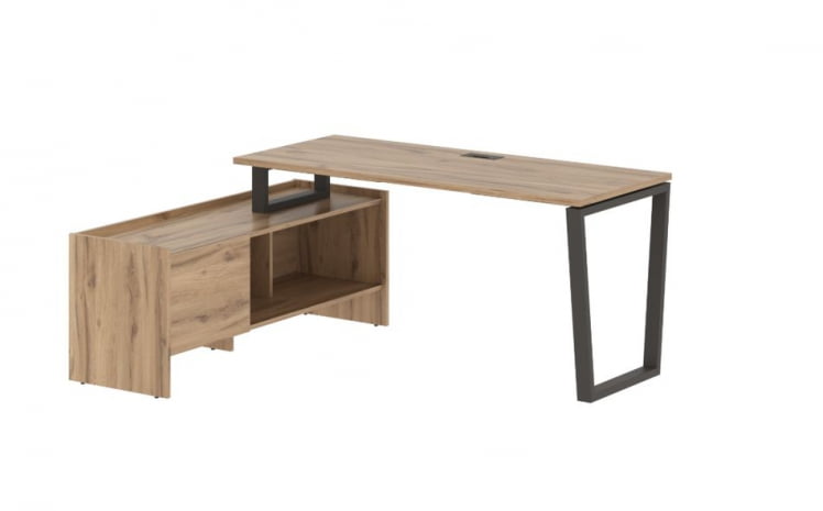 Стол с тумбой EDIS EVCT 17614 Дуб Денвер светлый Мокко_0