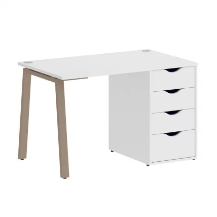 Стол письменный HOME OFFICE VR.SP-3-118.4.A Белый Бриллиант/Мокко металл_0