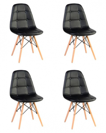 Стул обеденный ДОБРИН БЕННЕТ (ножки светлый бук, черный) 4 шт / DOBRIN BENNET_0