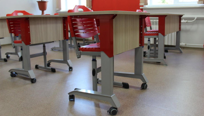 Парта одноместная Де Гласси Н (рост 5-7)  ЛДСП Дуб Сантана/ Металл Серый+Красный_1