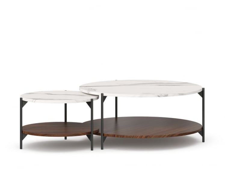 Комплект журнальных столов Вилена Орех/Монте Белый_3