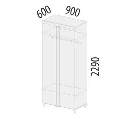 Шкаф для одежды со штангой Катрин 92.11 Дуб венге Белый песок Браун вуд_1