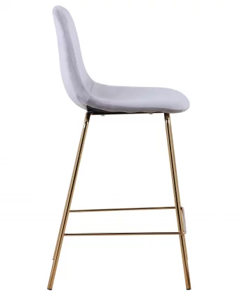 Стул полубарный Валенсия велюр Серый золотые ножки_2
