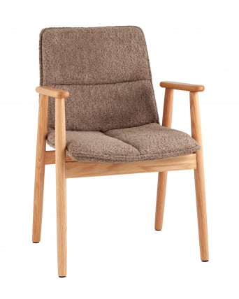 Стул обеденный Philo с деревянными ножками коричневый_0