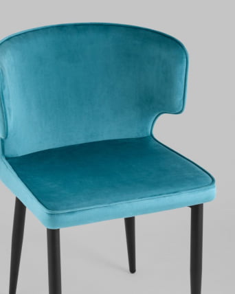 Стул Матео черные ножки велюр Темно-бирюзовый_7