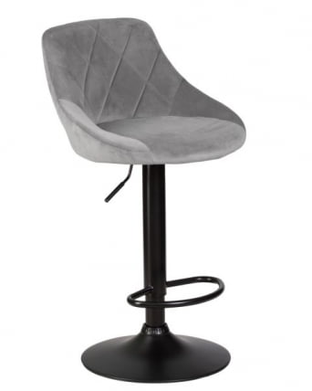 Стул барный DOBRIN LOGAN BLACK (серый велюр (MJ9-75)) 2 шт_5