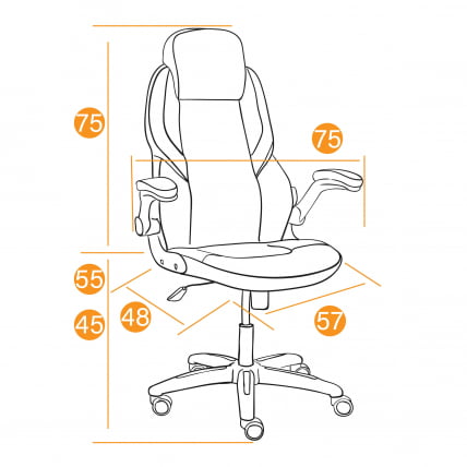 Кресло BAZUKA кож/зам, серый/коричневый, 2TONE/2TONE перф/2TONE_21