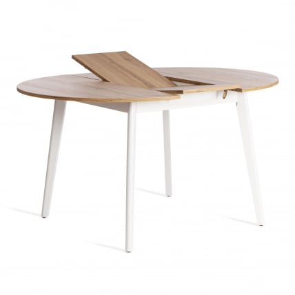 Стол обеденный SVELTO ЛДСП, опора-массив березы, 105 х 105 (140) х 74.5 см, Дуб Вотан/белый_5