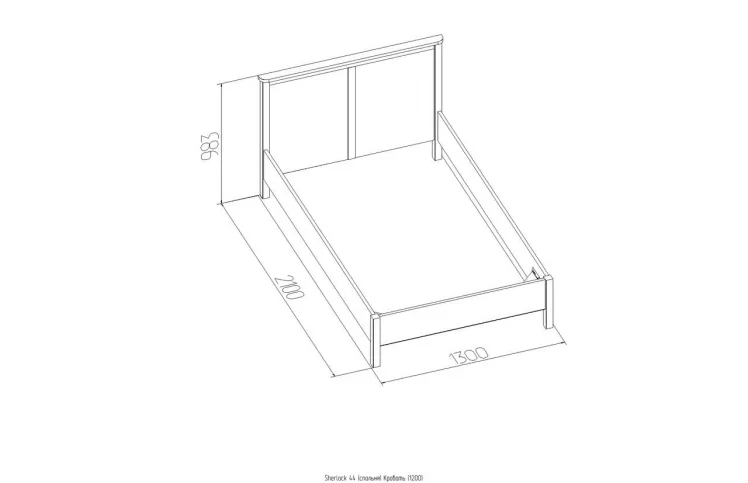 Кровать (1200) Sherlock 44 Дуб Сонома (спальня)_2