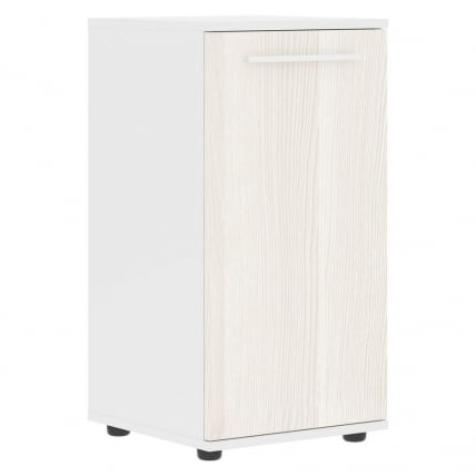 Шкаф колонка с глухой малой дверью EDIS ELCS 42.1 Ясень Траун Белый Белый_0