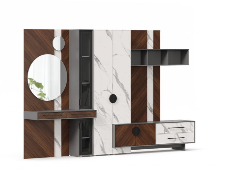 Набор мебели для гостиной Вилена №4 Оникс Серый/Орех/Монте белый_7