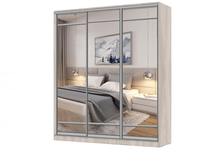 Шкаф-купе 3-х дверный Виктория 2000х584х2300, Ясень шимо светлый 20ДЗЗЗДЗЗЗДЗЗЗ-ПППП-Яшс 310-2437_0