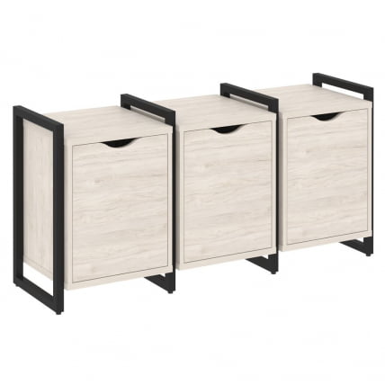 Тумба на регулируемых опорах наборная. Вариант №5 LOFT VR.L-TN-5.O Металл черный Денвер светлый_0