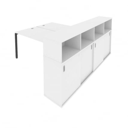 Рабочая станция с опорным шкафом-купе Metal System Б.РС-СШК-4.4 Белый/Антрацит_0