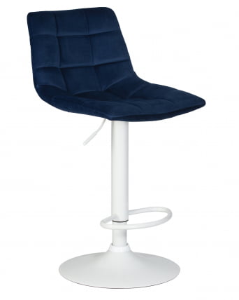 Стул барный DOBRIN TAILOR WHITE Синий велюр MJ9-117_1