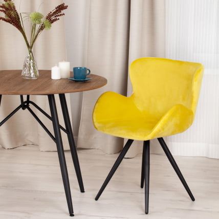 Кресло BOEING ( mod. 9120) металл/вельвет, 42x58x84.5x47см, желтый (HLR 40)/черный_10