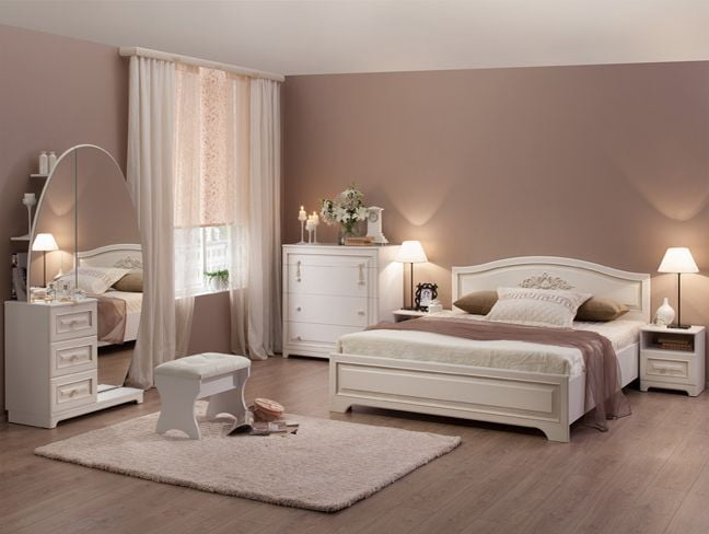 Кровать 1400 комфорт Белла  модуль 08 белый/джелато софт_2