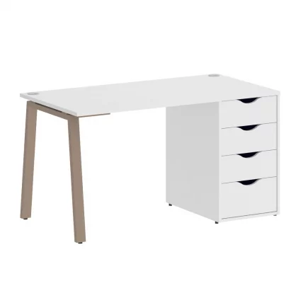 Стол письменный HOME OFFICE VR.SP-3-138.4.A Белый Бриллиант/Мокко металл_0
