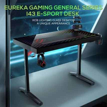 Геймерский стол с RGB подсветкой Eureka GTD-I43 Explorer Edition_3
