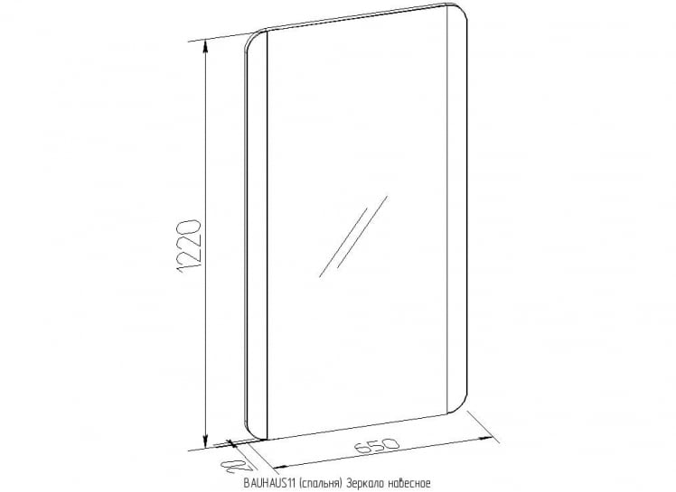 Зеркало навесное BAUHAUS 11 Дуб Сонома (спальня)_1